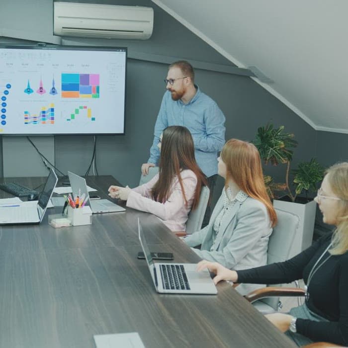 Solution architect presenting a technology roadmap