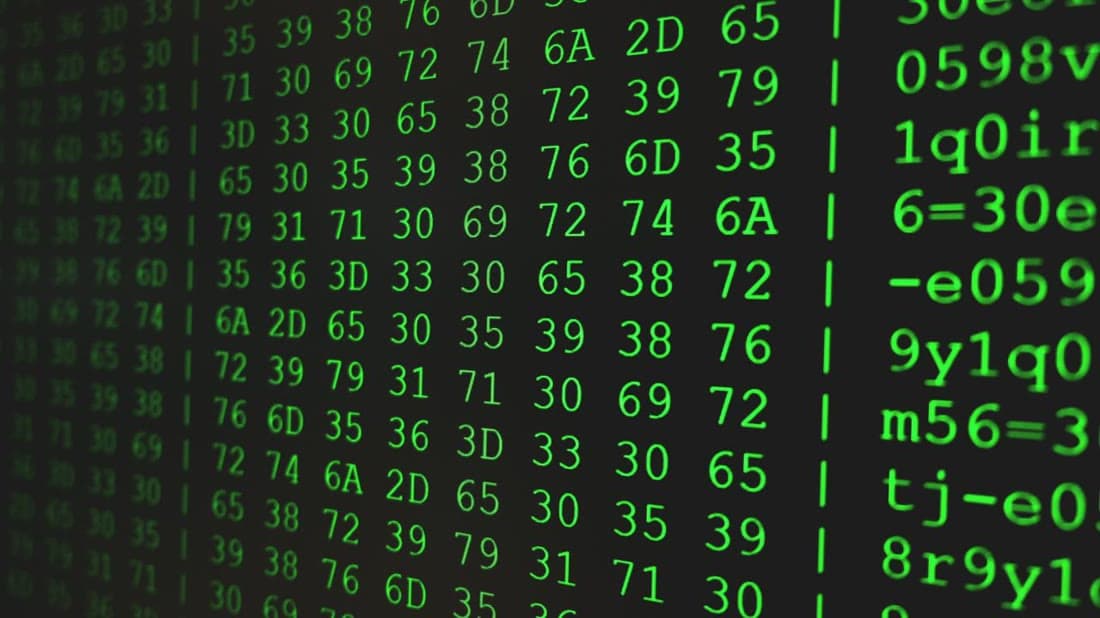 Encrypted code and security data scrolling on a monitor