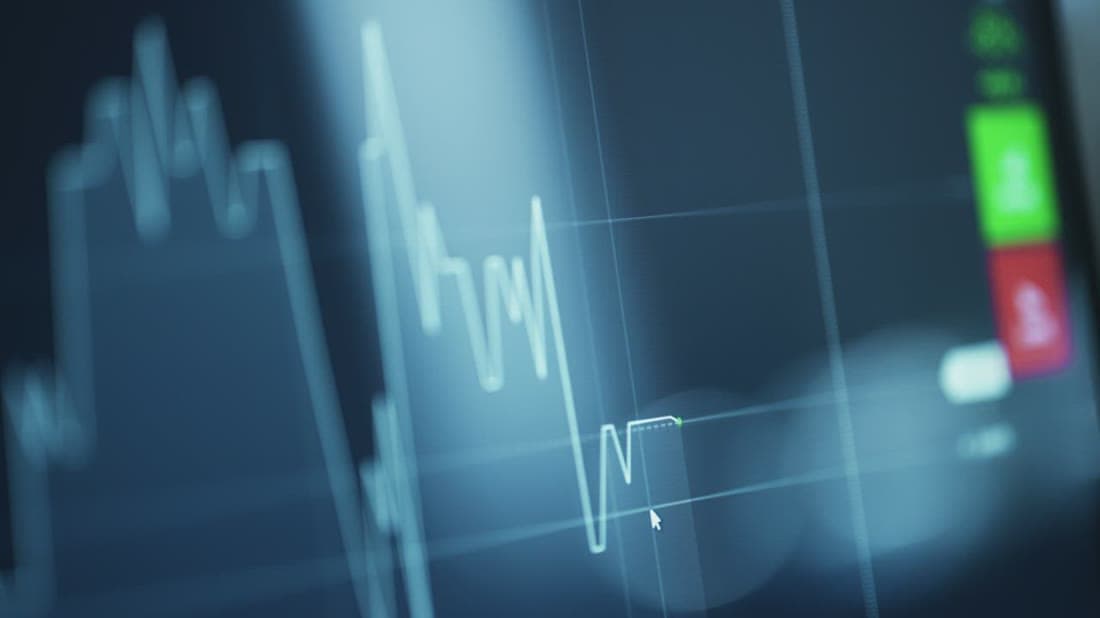 Real-time stock market chart showing live price movements